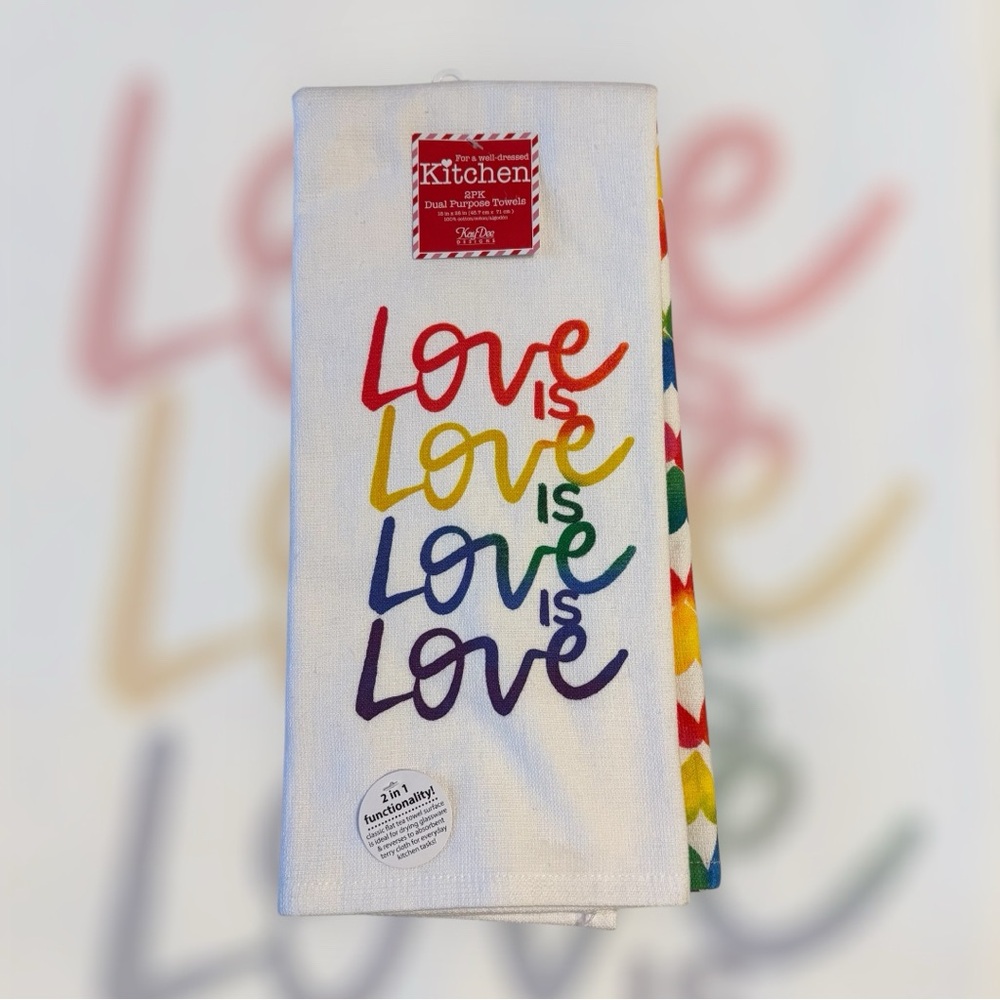 2 LOVE Kitchen Towels | Multicolor | 2 In 1 Functionality |‎ Dual Purpose